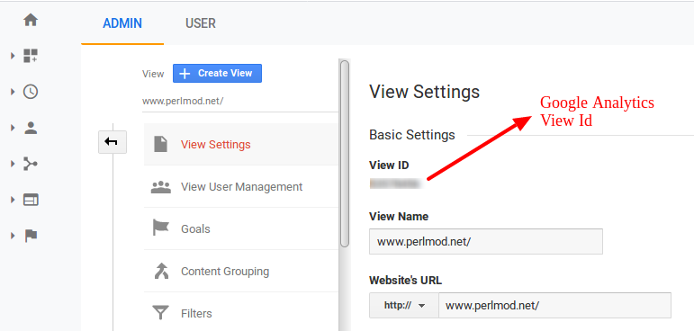 Google Analytics View Id