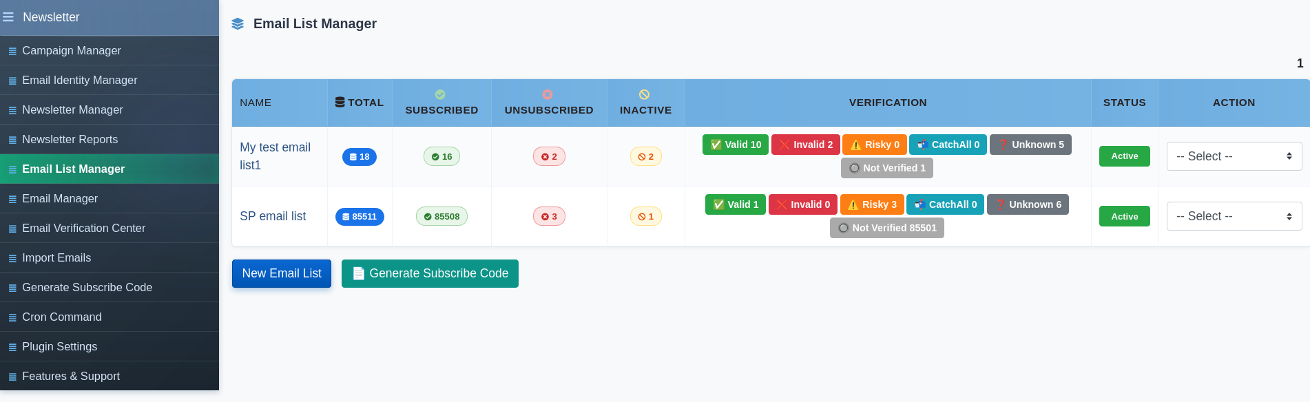 Newsletter Plugin screenshot 2